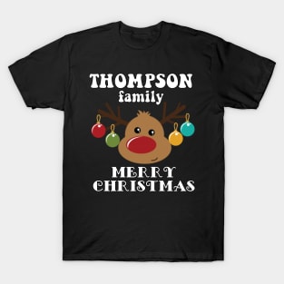 Family Christmas - Merry Christmas THOMPSON family, Family Christmas Reindeer T-shirt, Pjama T-shirt T-Shirt